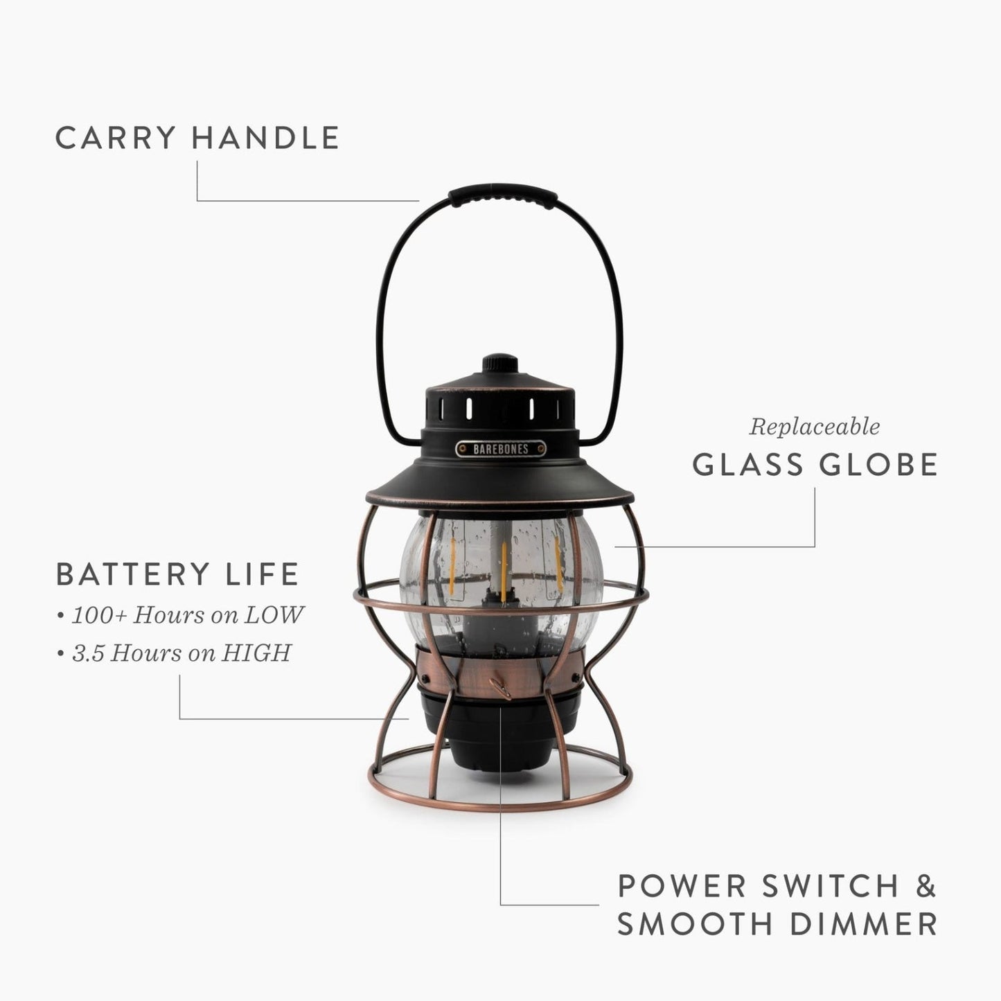 Railroad Lantern -Slate Grey