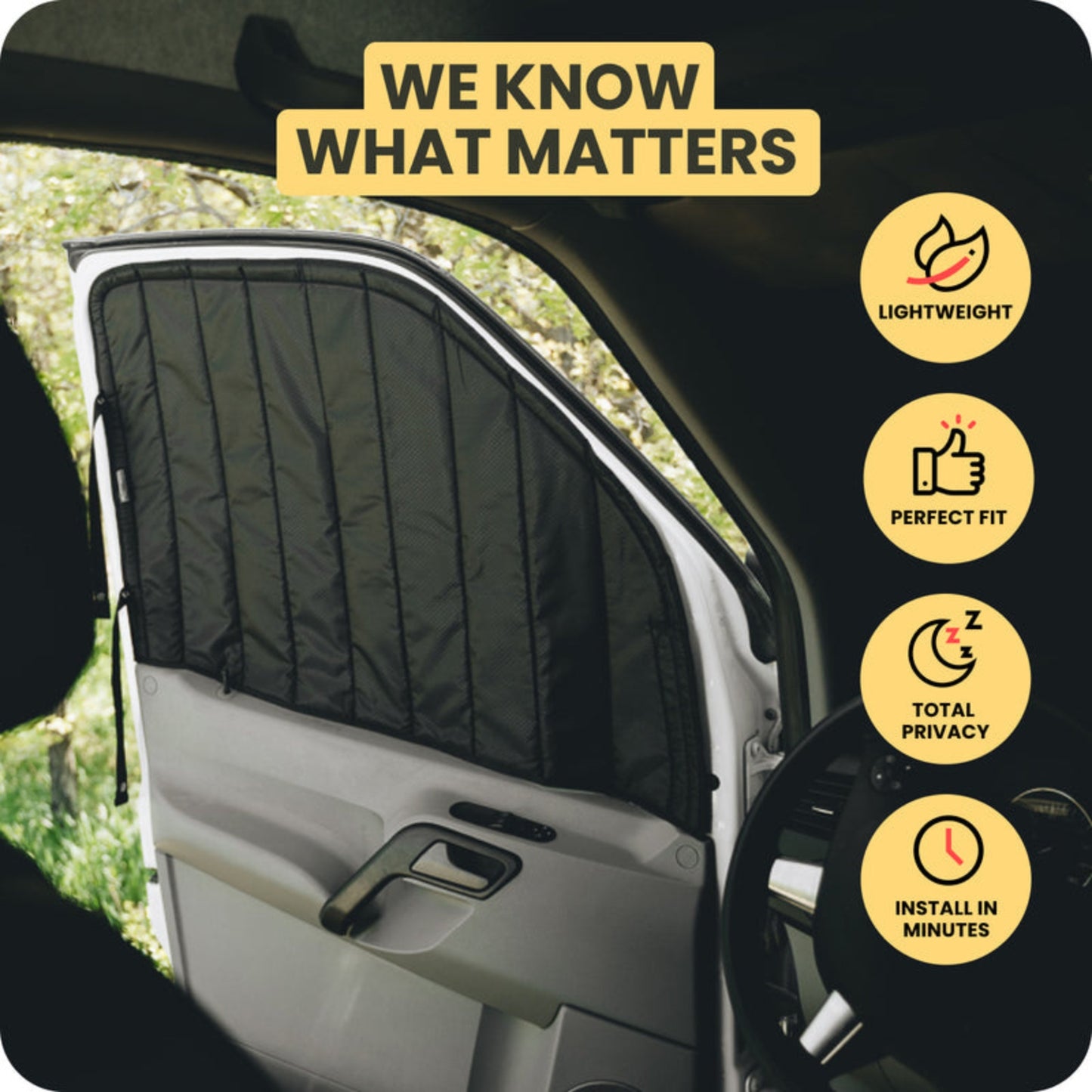Sprinter Front Cab Window Cover Set