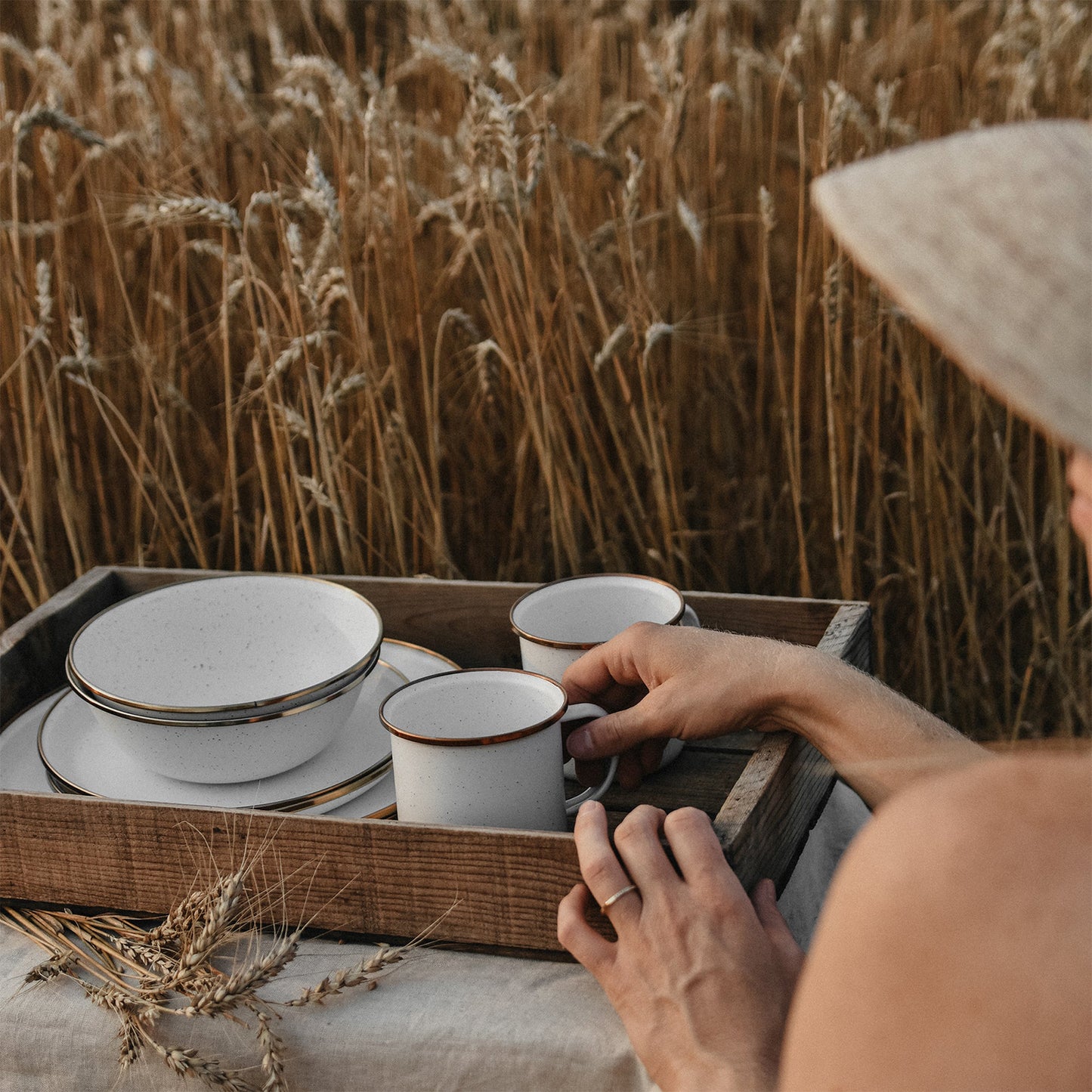 Enamelware Dining Camper Van Collection - EGGSHELL