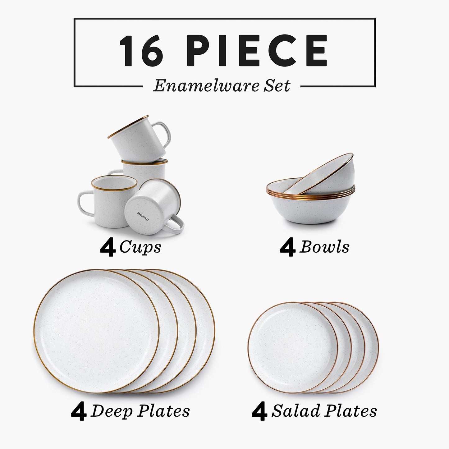 Enamelware Dining Camper Van Collection - SLATE GRAY