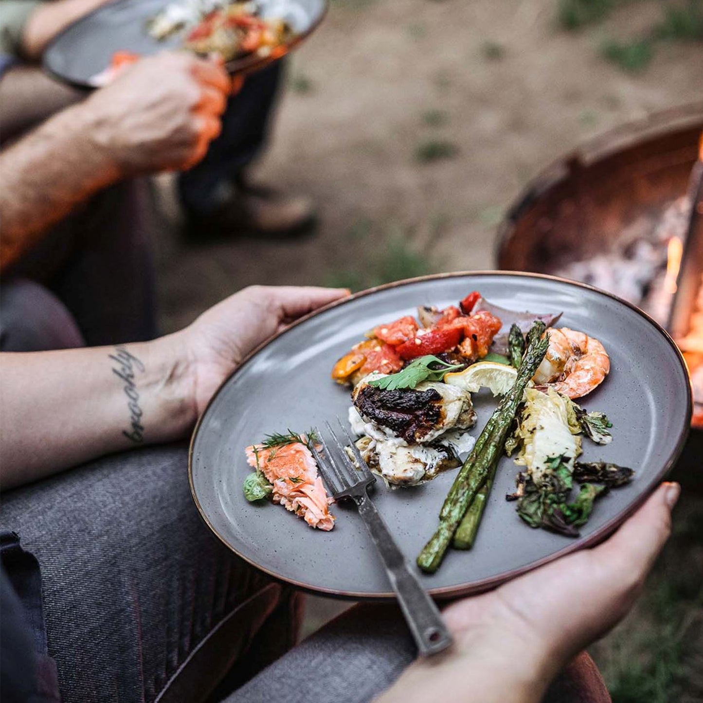 Enamelware Dining Camper Van Collection - SLATE GRAY