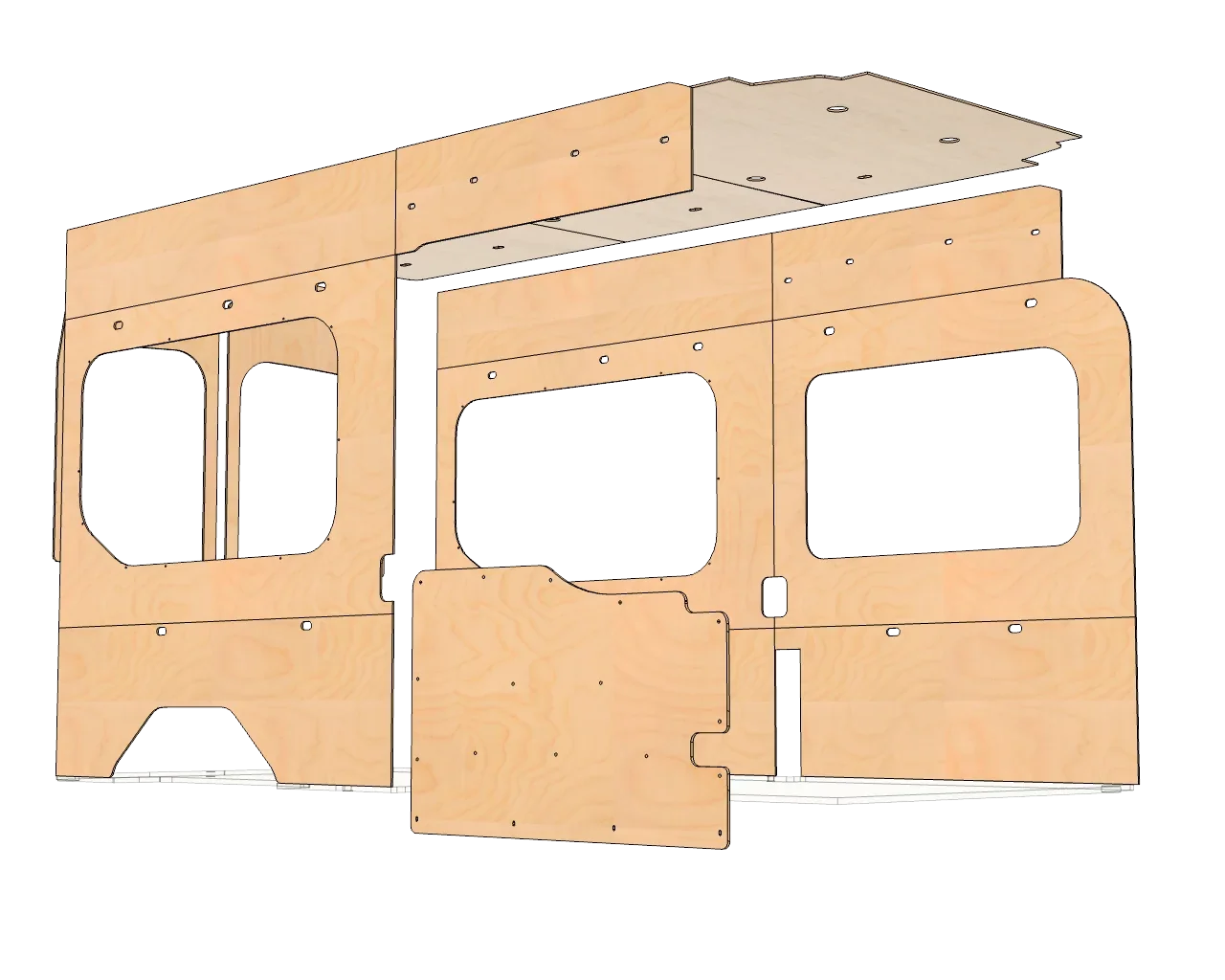 Ford Transit High Roof 148 Wood Wall Kit