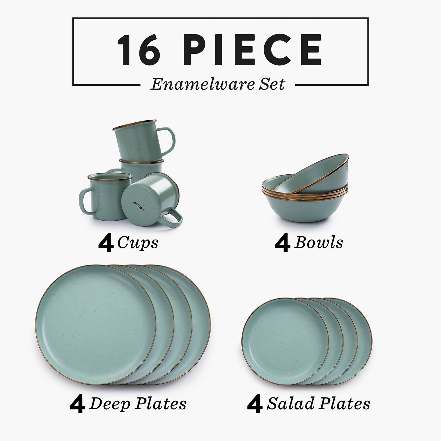 Enamelware Dining Camper Van Collection - SLATE GRAY