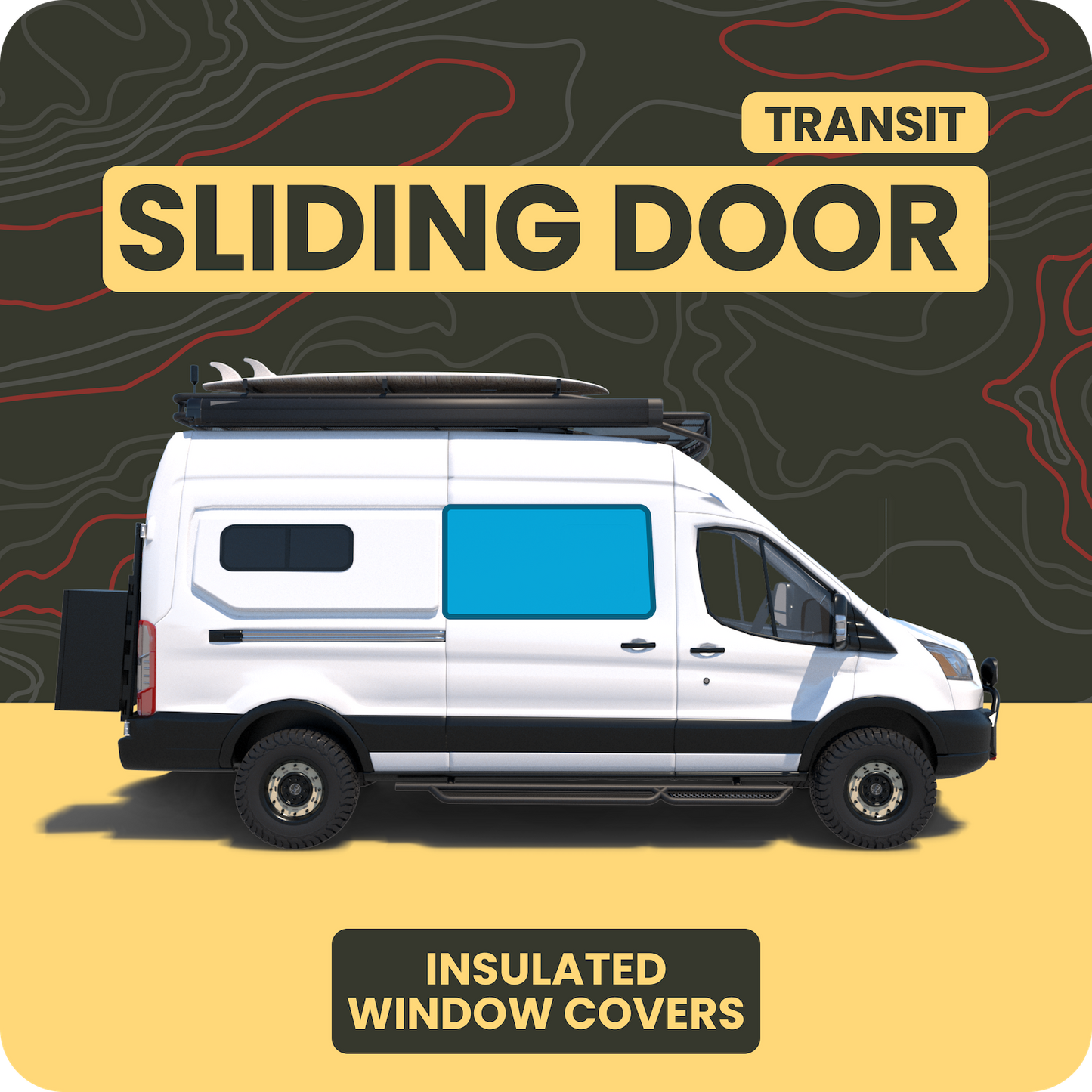 Transit Sliding Door Window Cover