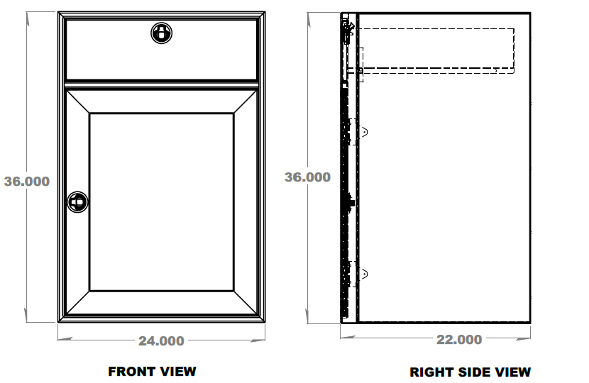 24" One Door, One Drawer Base Cabinet - 24" x 22" x 36"