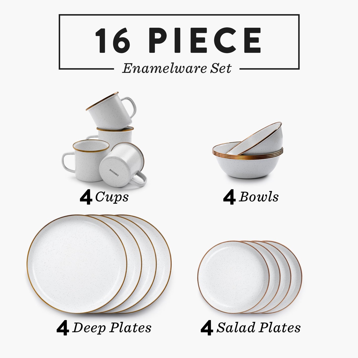 Enamelware Dining Camper Van Collection - CHARCOAL