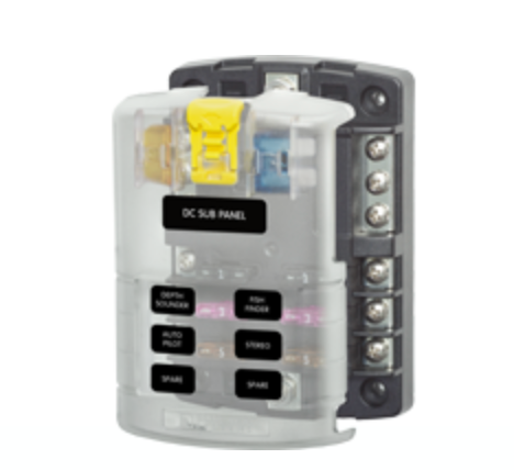 ST Blade Fuse Block - 6 Circuits with Negative Bus and Cover
