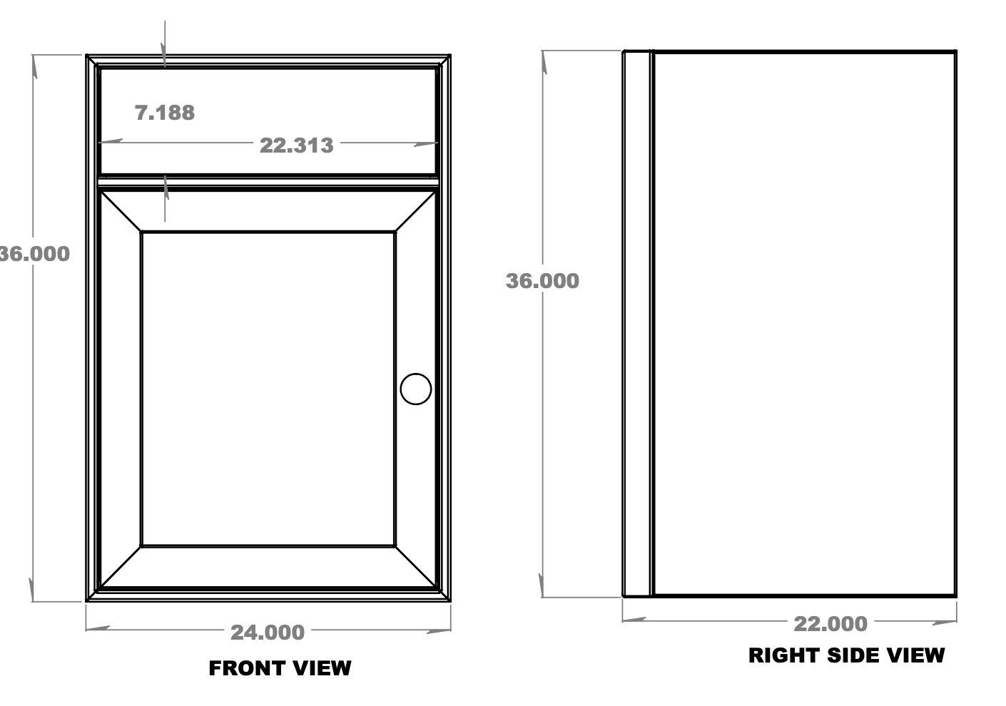 24" Sink Base - 24" x 22” x 36”