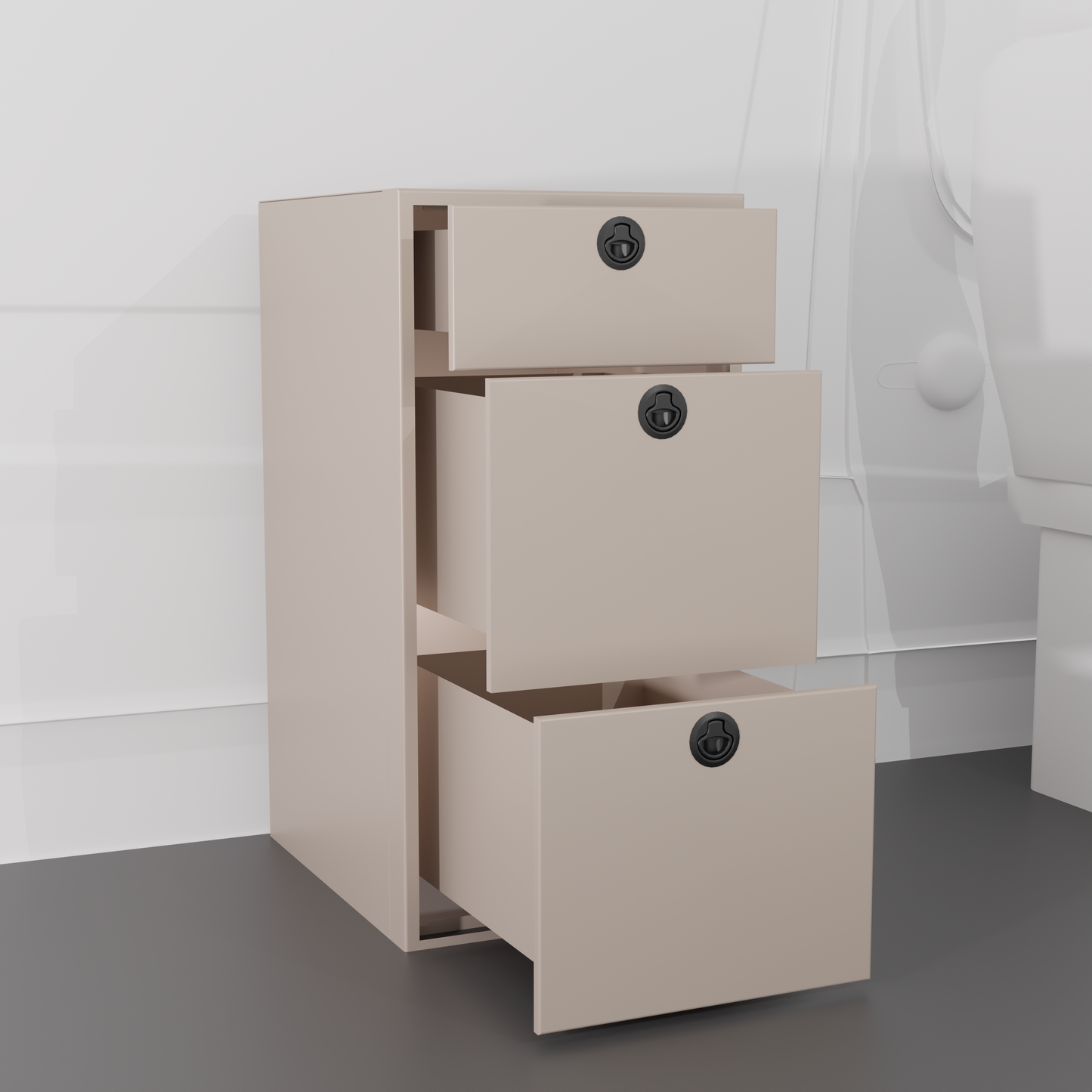 18" Three Drawer Base Cabinet