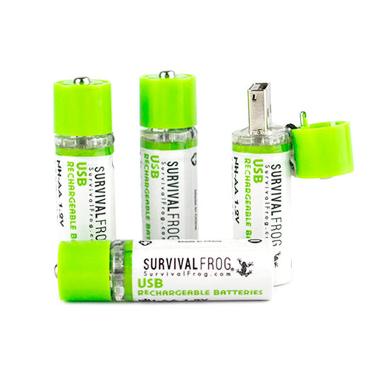 USB Rechargeable AA Batteries w/4-port USB Charger