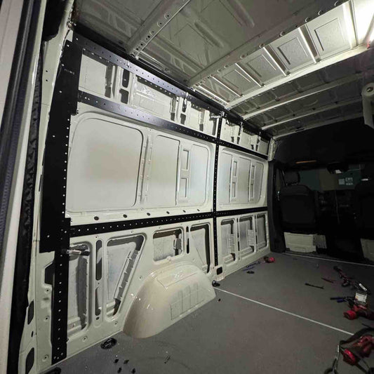 2007–Present Mercedes Sprinter 144 High Roof Wall and Ceiling Brace Kit – Powder-Coated Steel