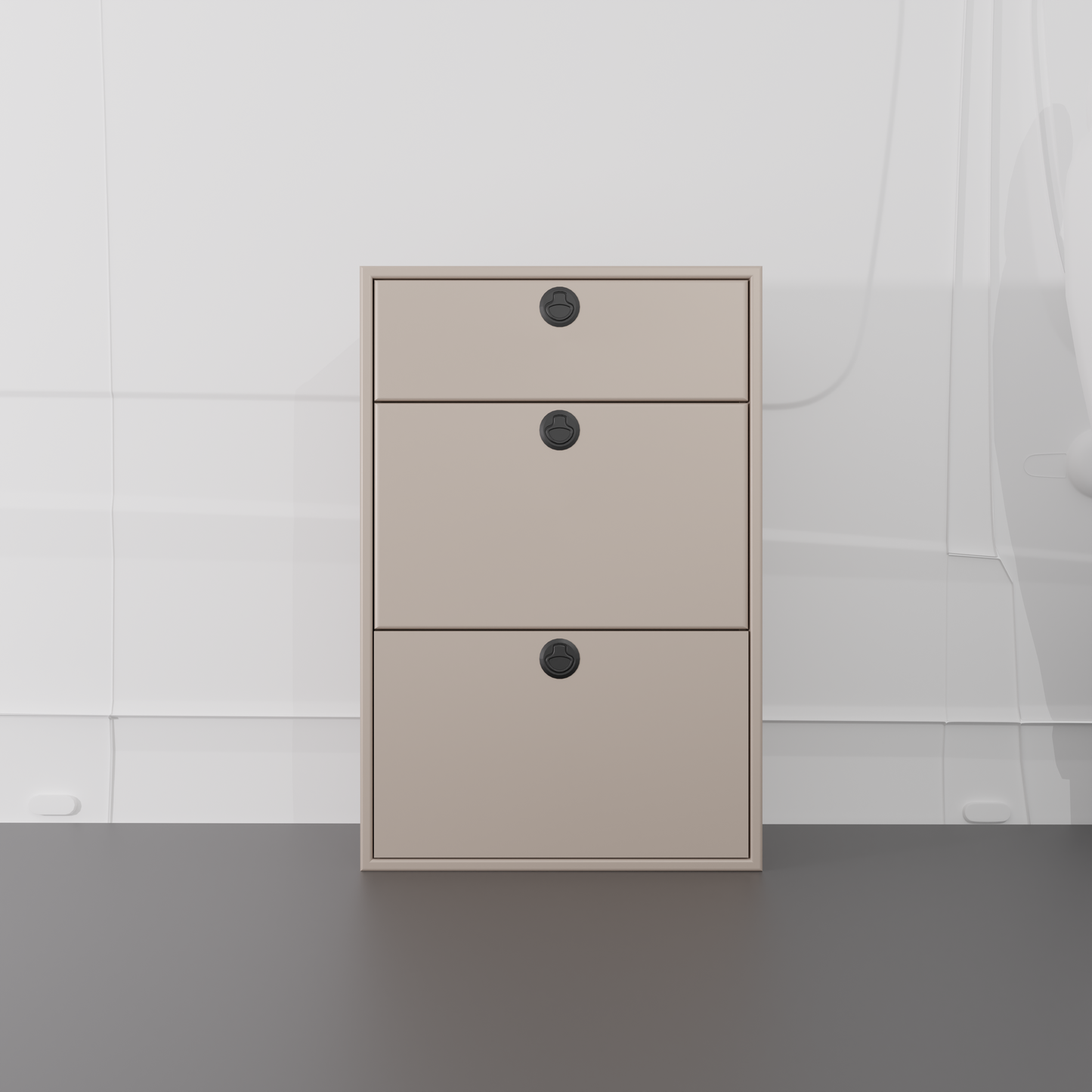 28" Three Drawer Base Cabinet (Shallow) - 28" x 18" x 36"