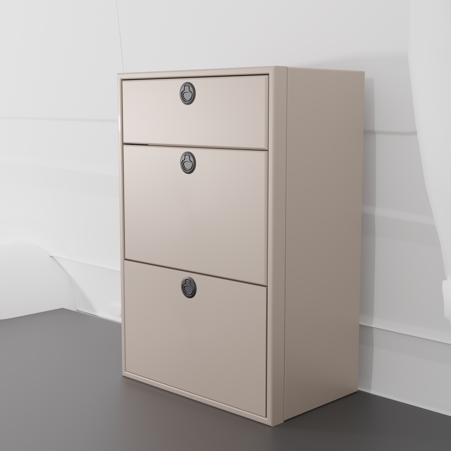 28" Three Drawer Base Cabinet (Shallow) - 28" x 18" x 36"