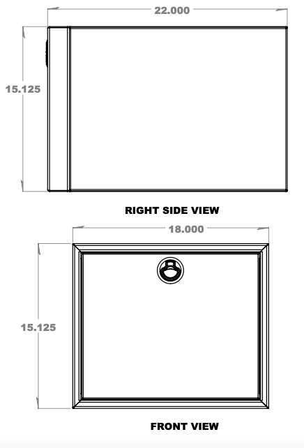 Single Drawer Cabinet  - 22" x 18" x 15"