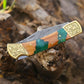 Flashblade Handmade Damascus Best EDC Pocket Knife with Leather Sheath & Olive Wood Handle