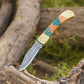 Flashblade Handmade Damascus Best EDC Pocket Knife with Leather Sheath & Olive Wood Handle