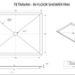 Tetravan In-Floor Shower Pan STAINLESS STEEL