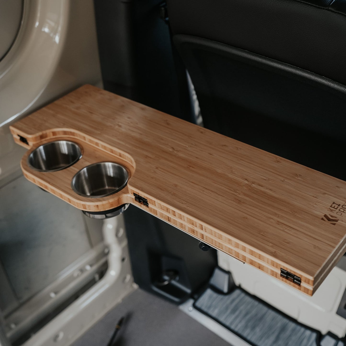 Bamboo Folding Table with Cup Holders