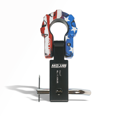 2'' Aluminum Hitch Receiver with Aluminum D-Shackle 9T-Ceramic coated (Lifetime Warranty)
