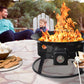 Flame King Outdoor Portable Propane Gas 19″ Fire Pit Bowl with Self Igniter Cover Carry Straps