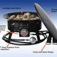 Flame King Outdoor Portable Propane Gas 19″ Fire Pit Bowl with Self Igniter Cover Carry Straps