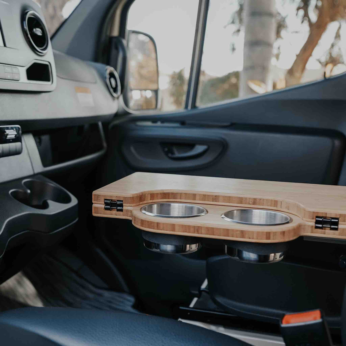Kei Project Natural Bamboo Folding Table for Camper Vans Mercedes Sprinter