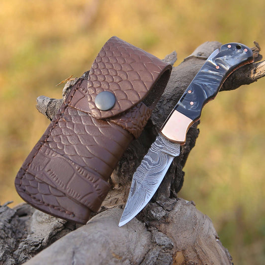 Guardian Pocket Knife with With Copper Bolster & Resin Scales