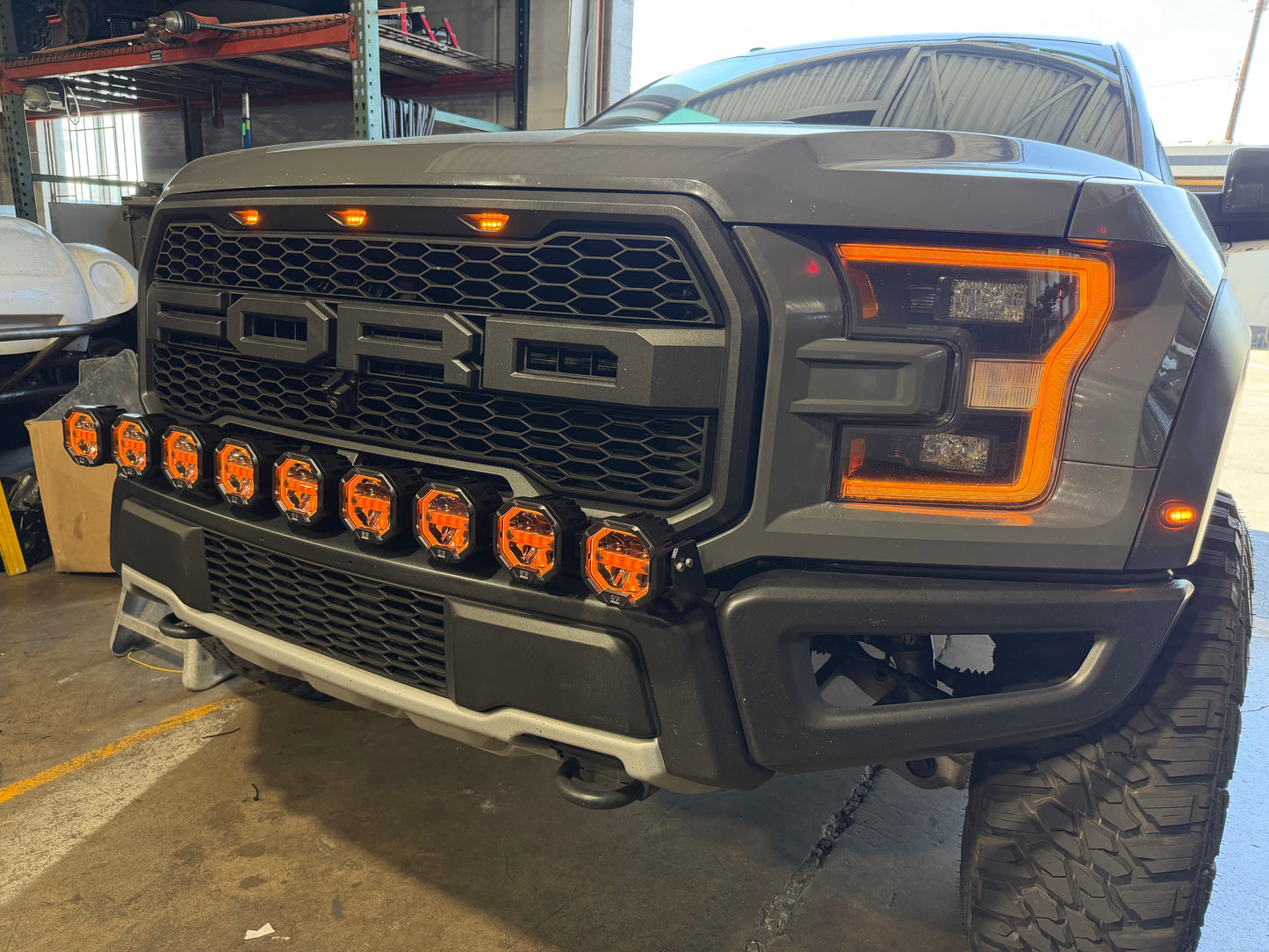 9 Light U-Con Interlocking Off Road LED Pod With Amber or White DRL Running Light
