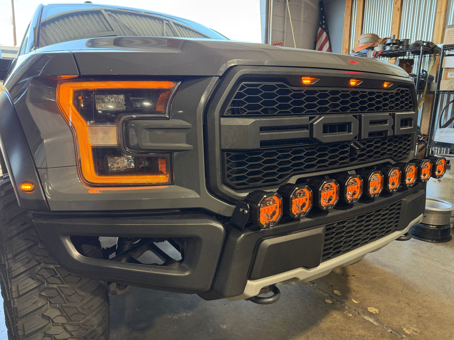 9 Light U-Con Interlocking Off Road LED Pod With Amber or White DRL Running Light