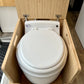 Laveo Dry Flush Portable Waterless Toilet Bamboo Lift top Cabinet Flat Pack Kit