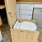 Laveo Dry Flush Portable Waterless Toilet Bamboo Lift top Cabinet Flat Pack Kit