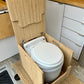 Laveo Dry Flush Portable Waterless Toilet Bamboo Lift top Cabinet Flat Pack Kit