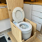 Laveo Dry Flush Portable Waterless Toilet Bamboo Lift top Cabinet Flat Pack Kit