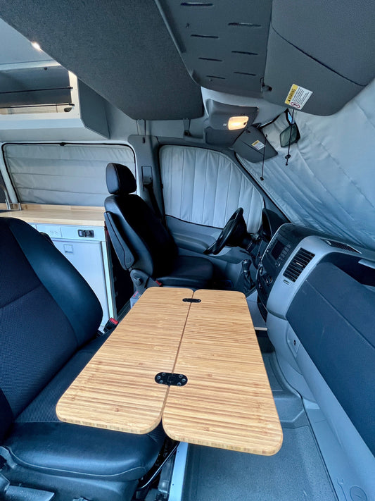 Slim Half Folding Bamboo Lagun Table 1/2" Thick For Camper Vans and RVs