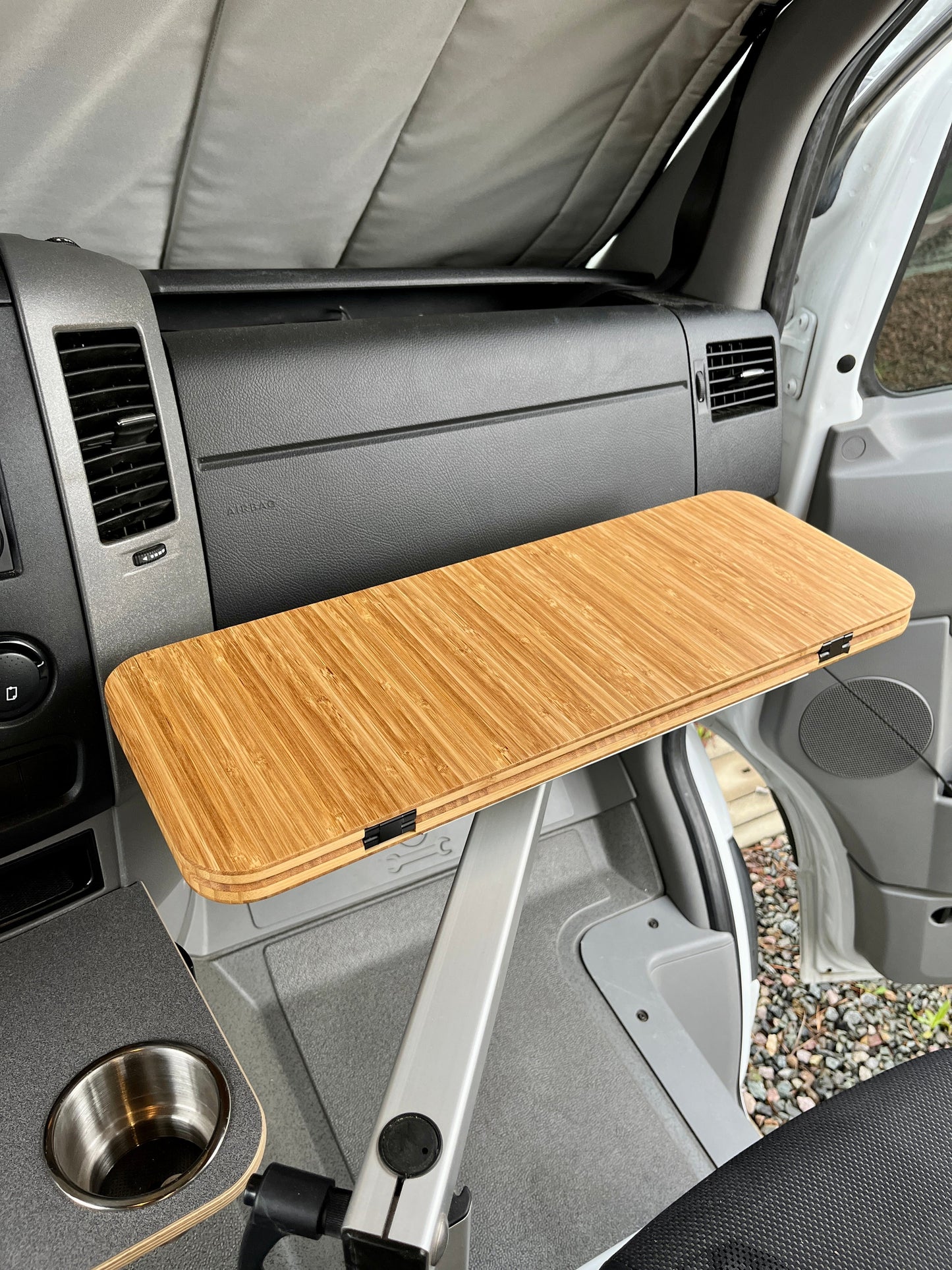 Slim Half Folding Bamboo Lagun Table 1/2" Thick For Camper Vans and RVs