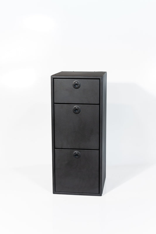 15" Three Drawer Base Cabinet: 15" Length x 18" Deep x 36" Height