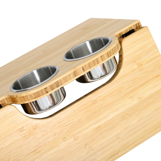 Bamboo Folding Table with Cup Holders
