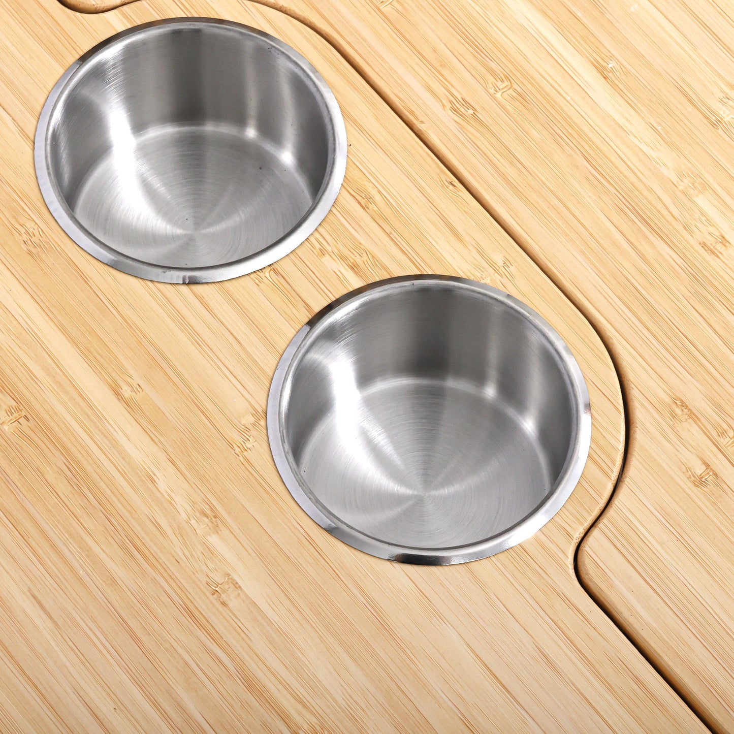 Bamboo Folding Table with Cup Holders