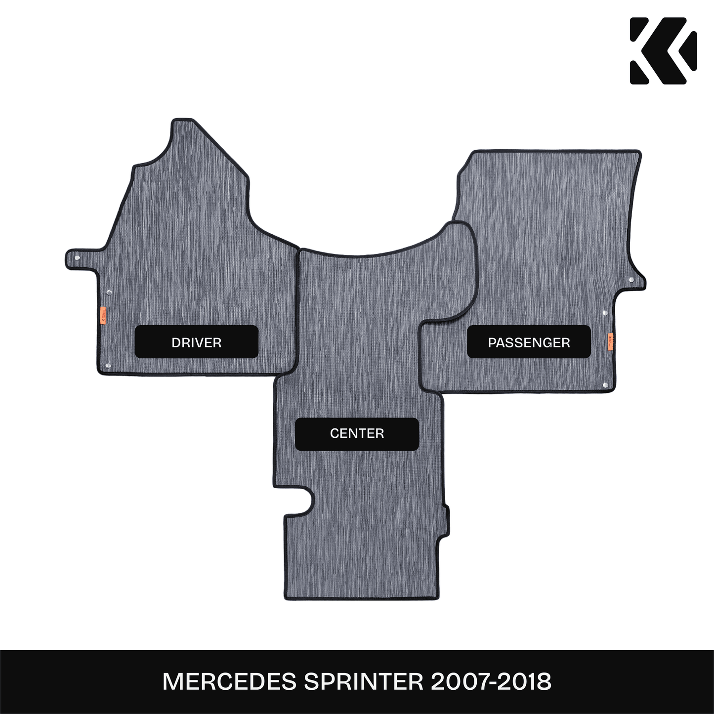 Kei Project Woven Path™ Premium Polyvinyl Floor Front Cab Mats for Mercedes Sprinter