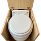 Laveo Dry Flush Portable Waterless Toilet Bamboo Lift top Cabinet Flat Pack Kit