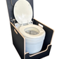 Laveo Dry Flush Portable Waterless Toilet Bamboo Lift top Cabinet Flat Pack Kit