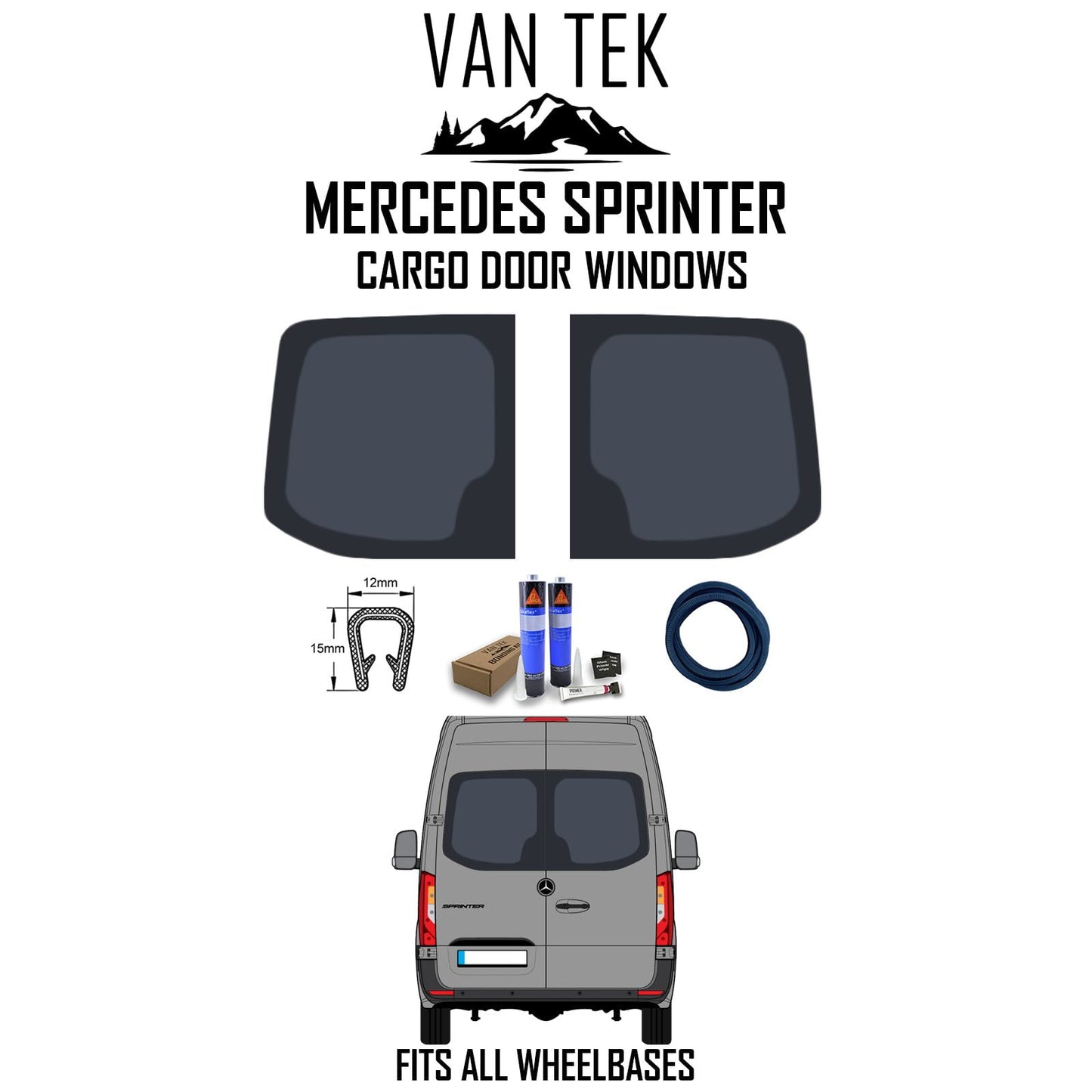 Mercedes Sprinter Rear Cargo Door Windows 2018-2025