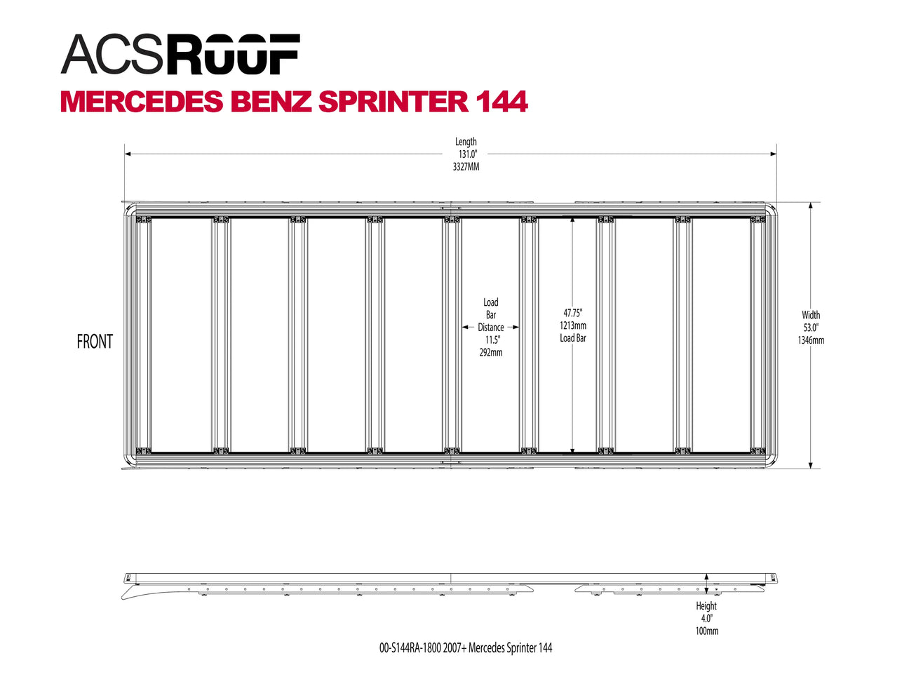 ACS ROOF For MERCEDES BENZ SPRINTER 144 | 2007+