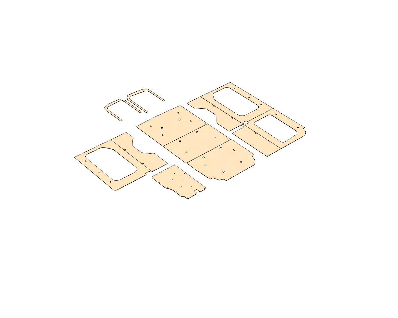 Transit Medium Roof 148 Wood Wall Kit