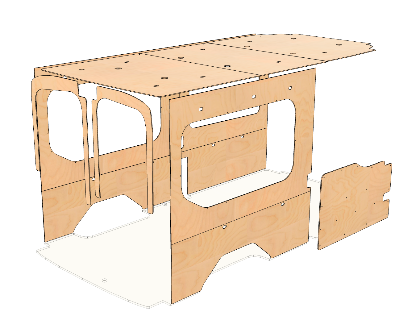 Transit Medium Roof 148 Wood Wall Kit