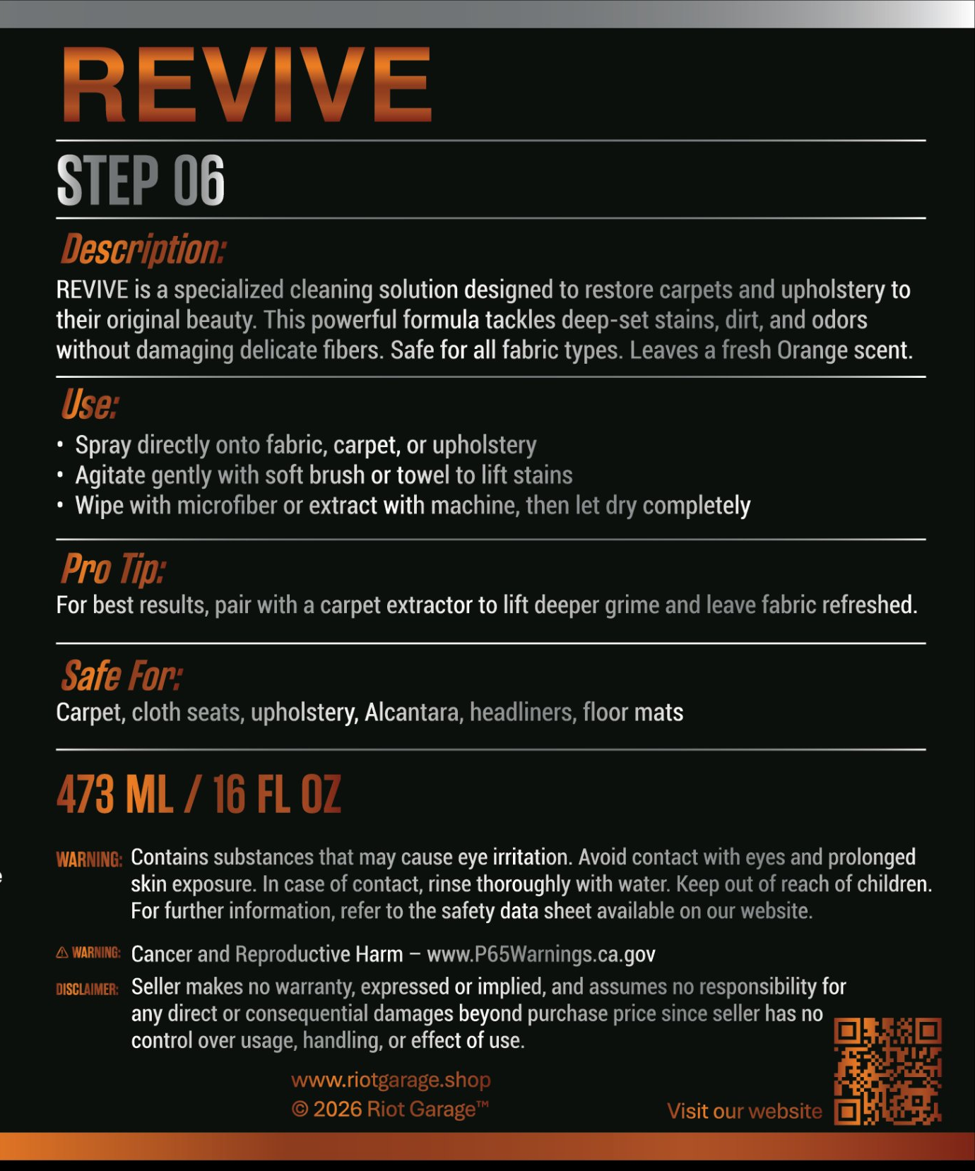 Step 06: REVIVE - Carpet & Upholstery Cleaner