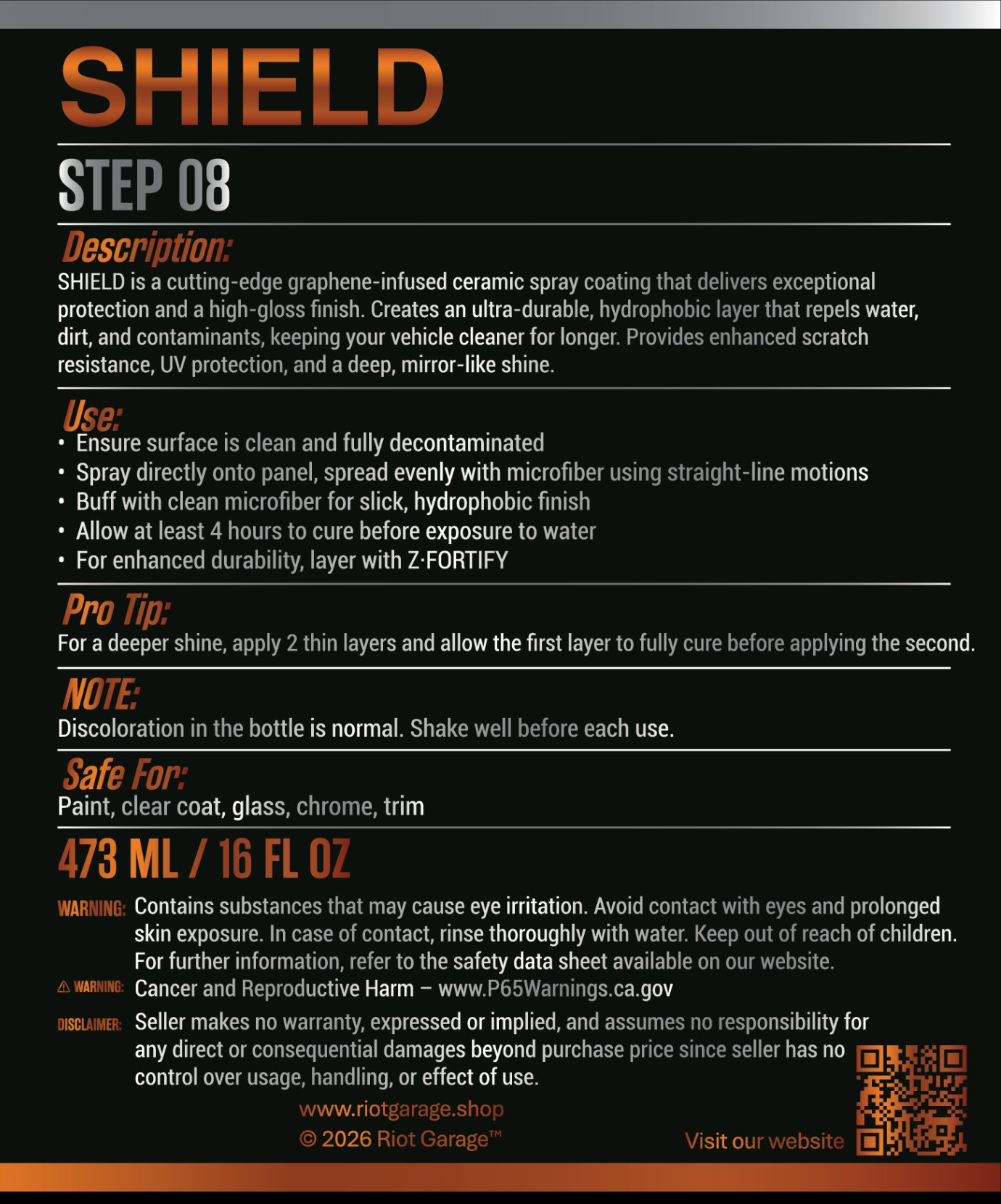 Step 08: SHIELD - Graphene Ceramic Coating