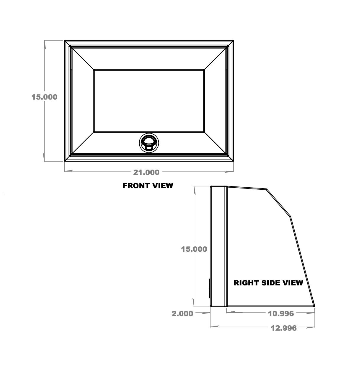 21" Upper Cabinet (Angled) - 21" x 13" x 15"