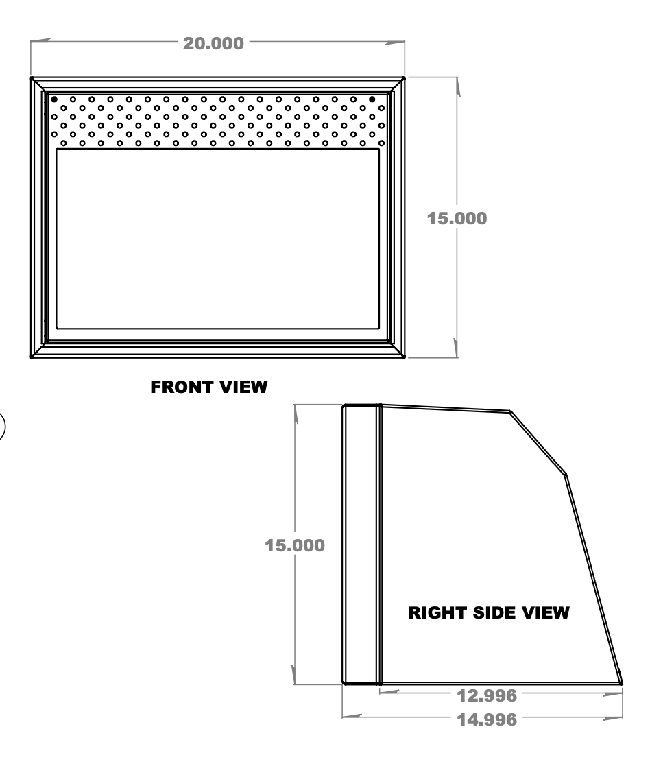 20" Microwave Cabinet (Angled) - 20" x 15" x 15"