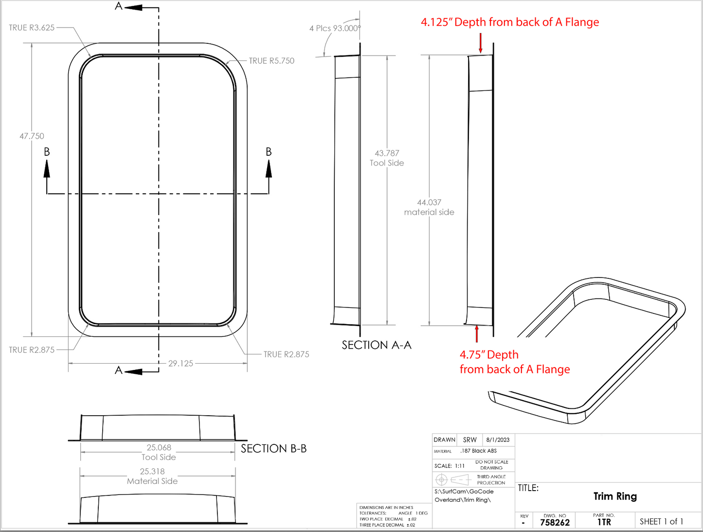 Transit Window Driver AMA Trim Ring